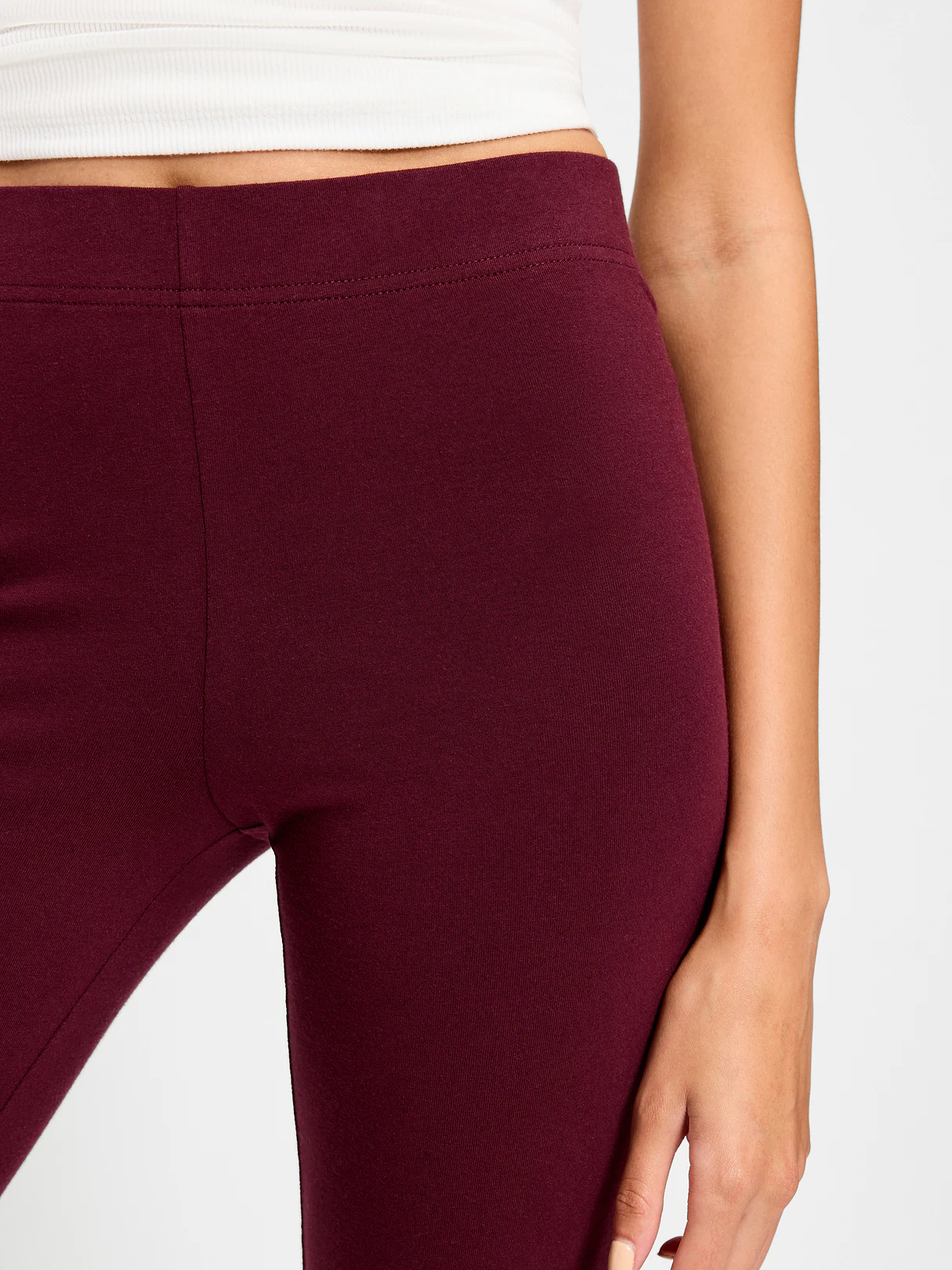 High-Waisted Flare Leggings - Red Raisin