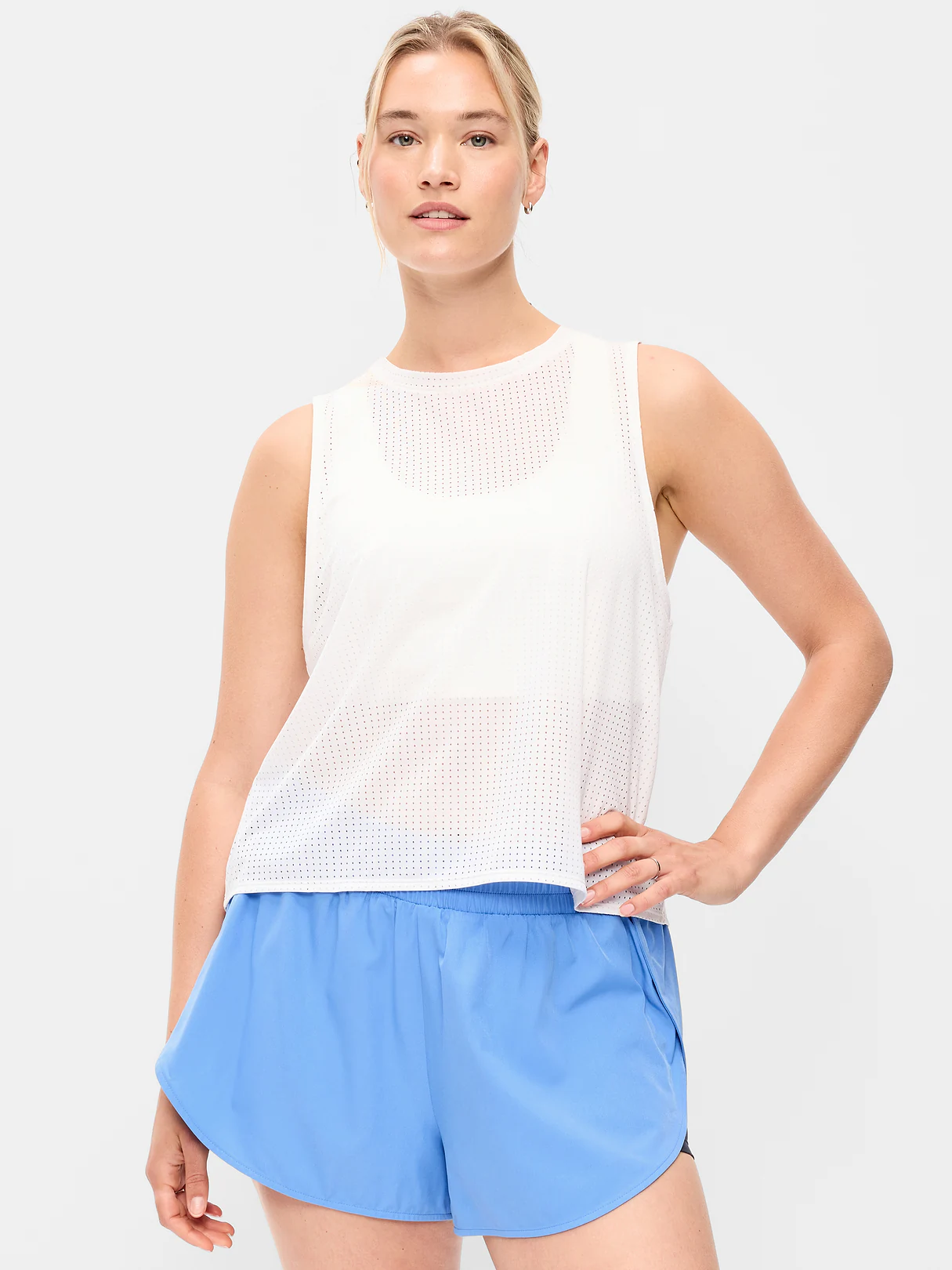 Mesh Muscle Tank Top - Calla Lily White