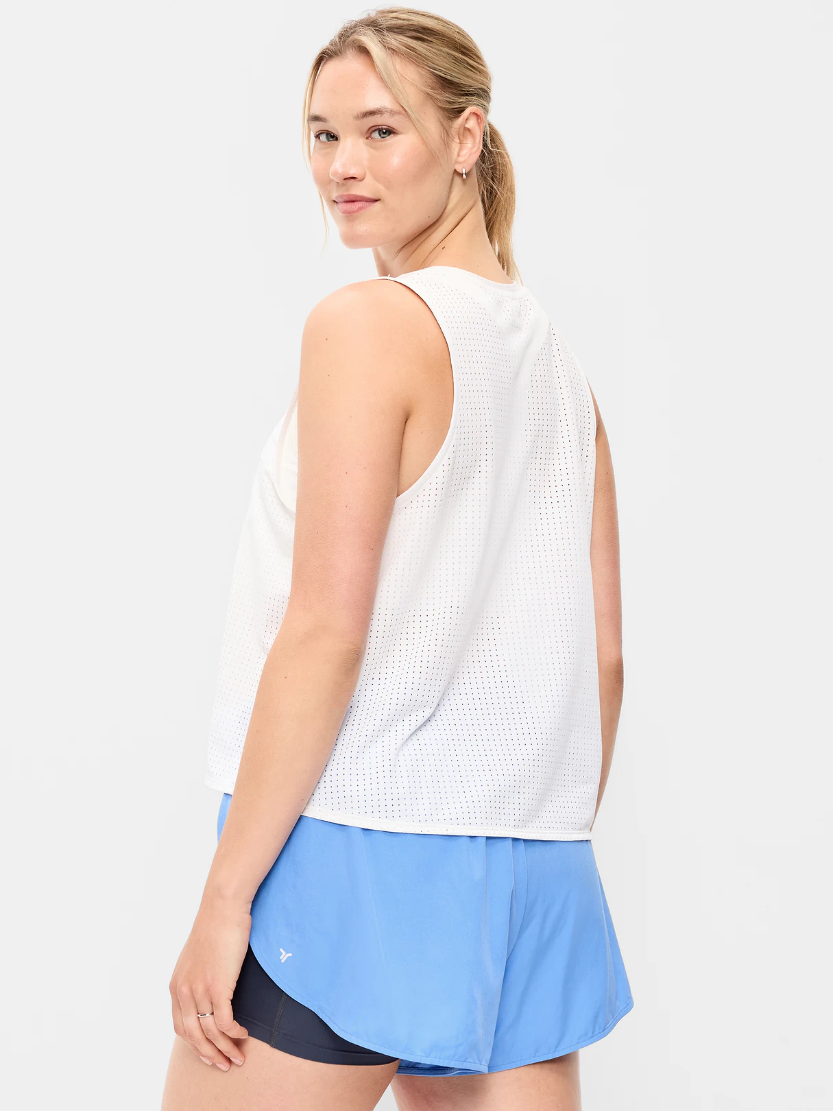 Mesh Muscle Tank Top - Calla Lily White
