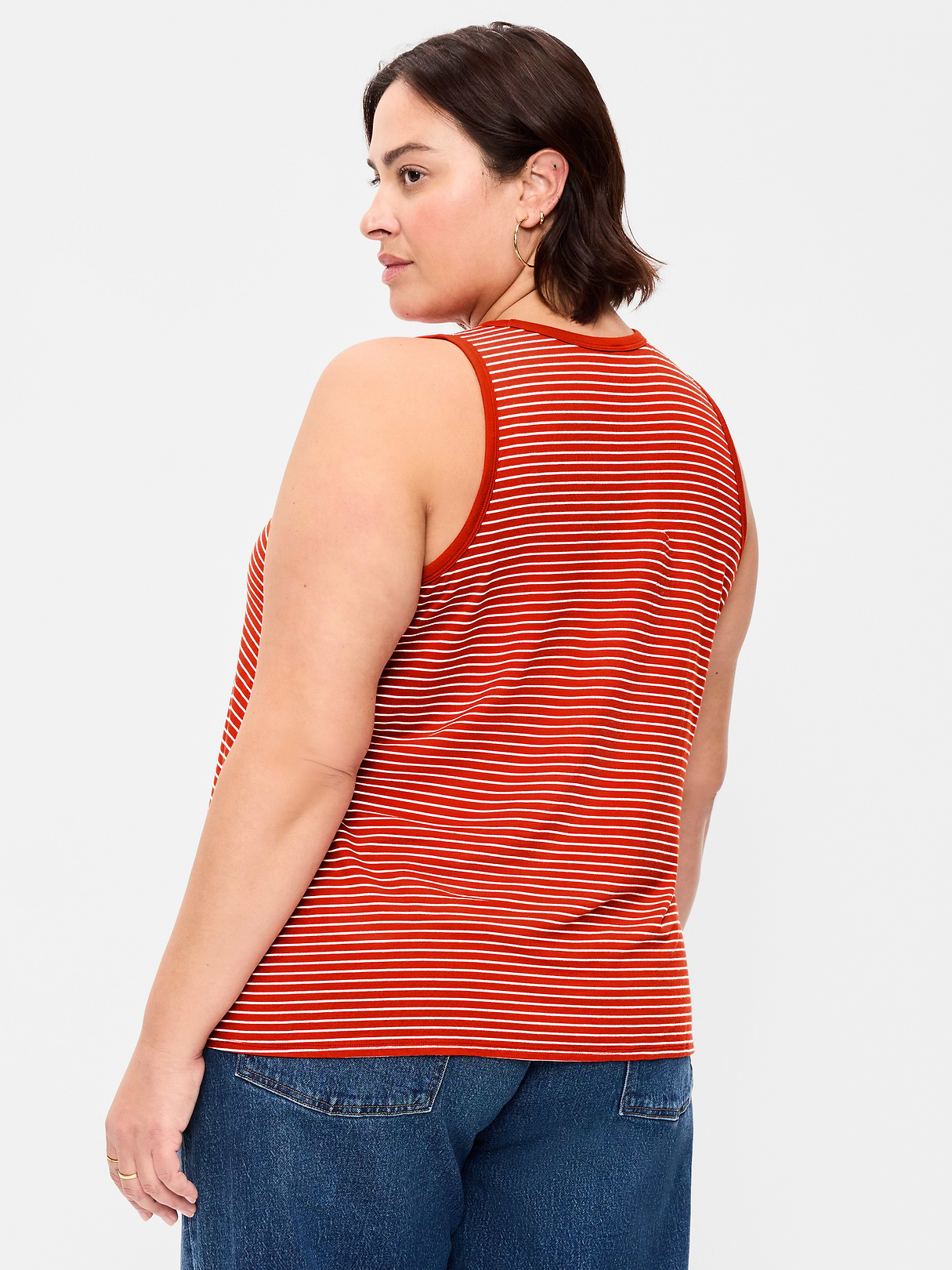 Luxe Sleeveless Top - Red Stripe