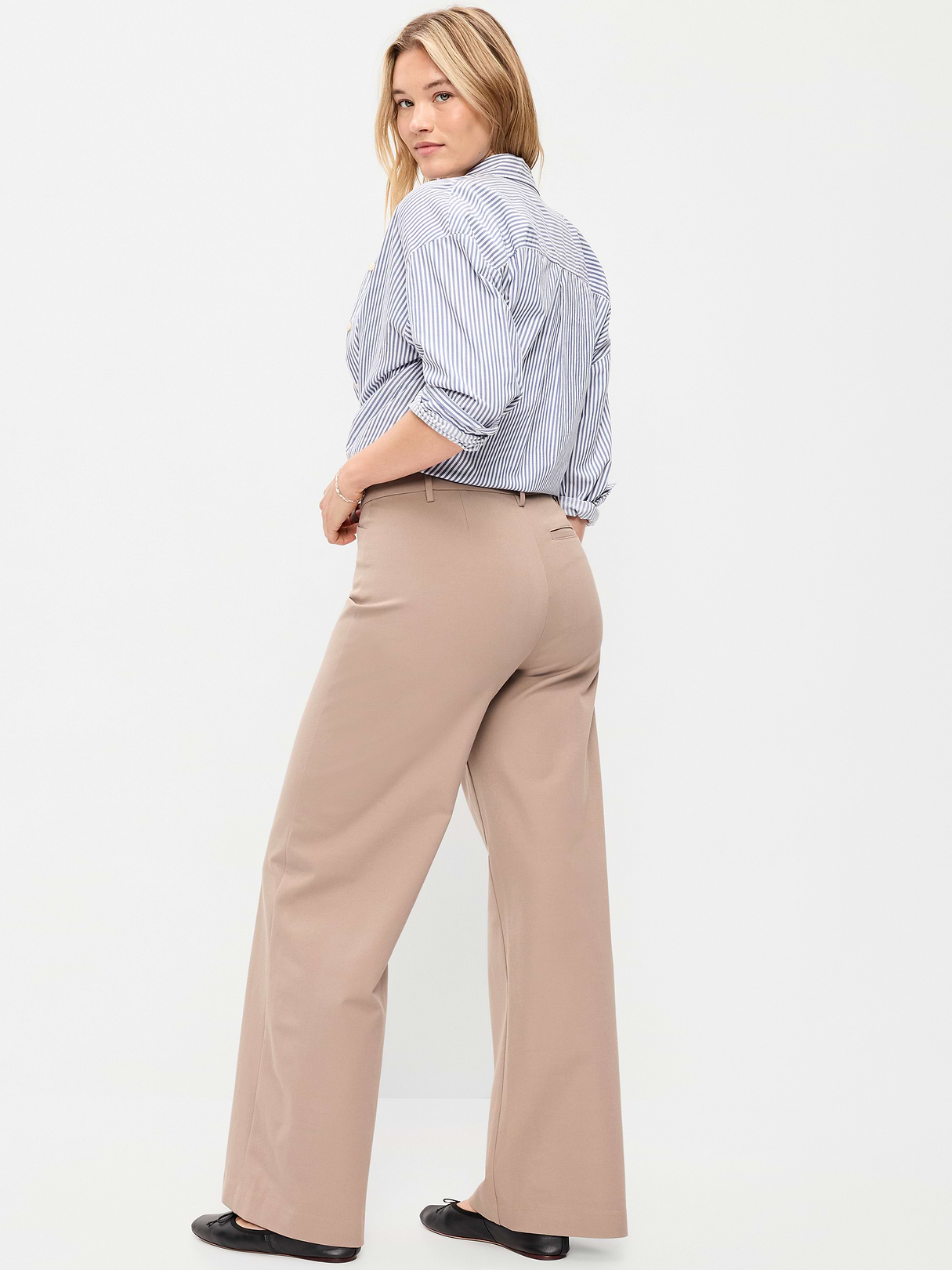 High-Waisted Pull-On Pixie Wide Leg Pants - Chocolate Malted