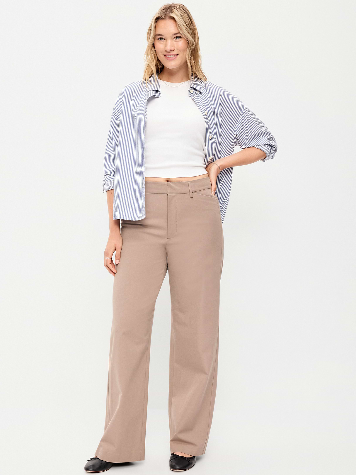 High-Waisted Pull-On Pixie Wide Leg Pants - Chocolate Malted