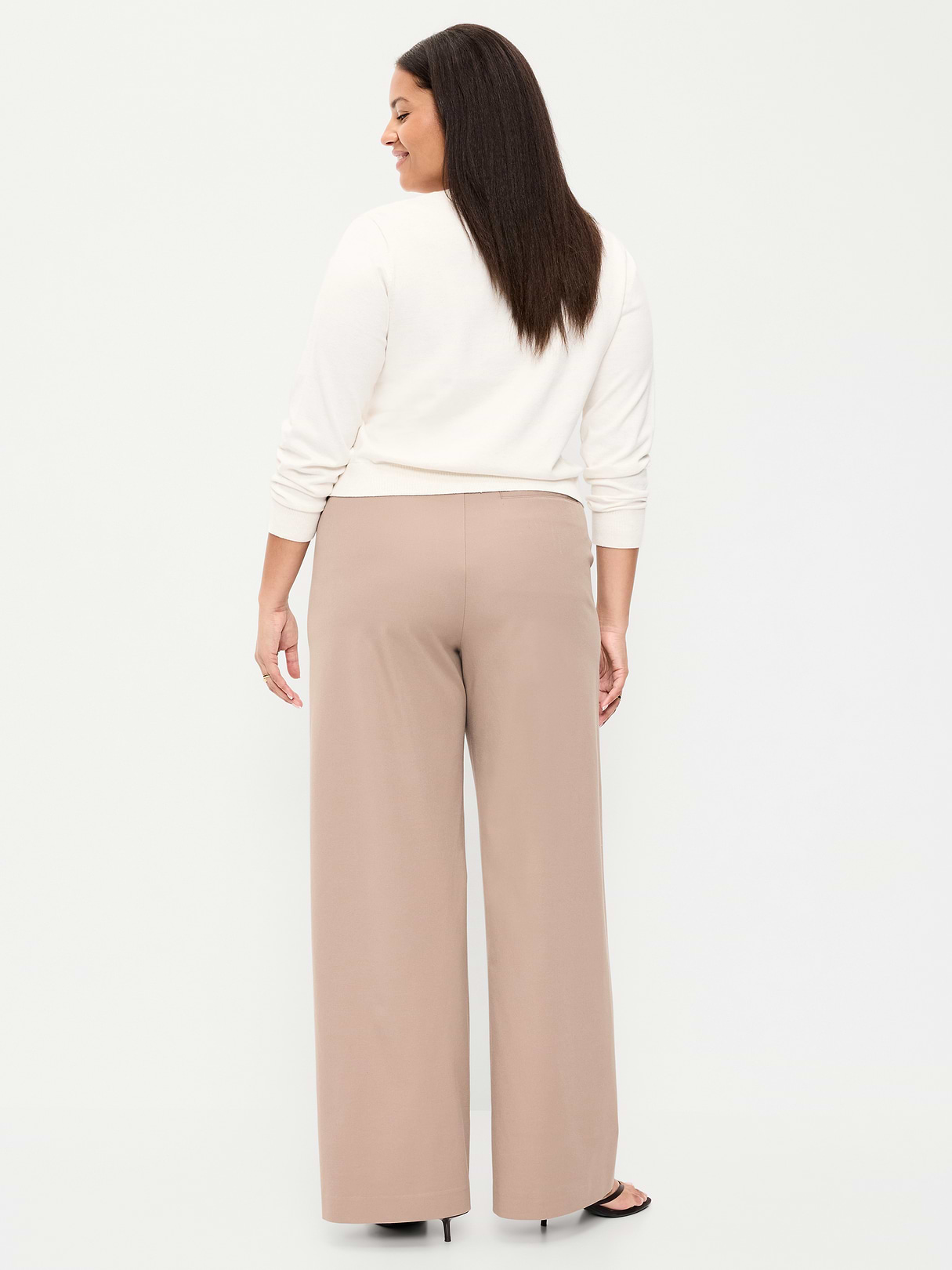 High-Waisted Pull-On Pixie Wide Leg Pants - Chocolate Malted