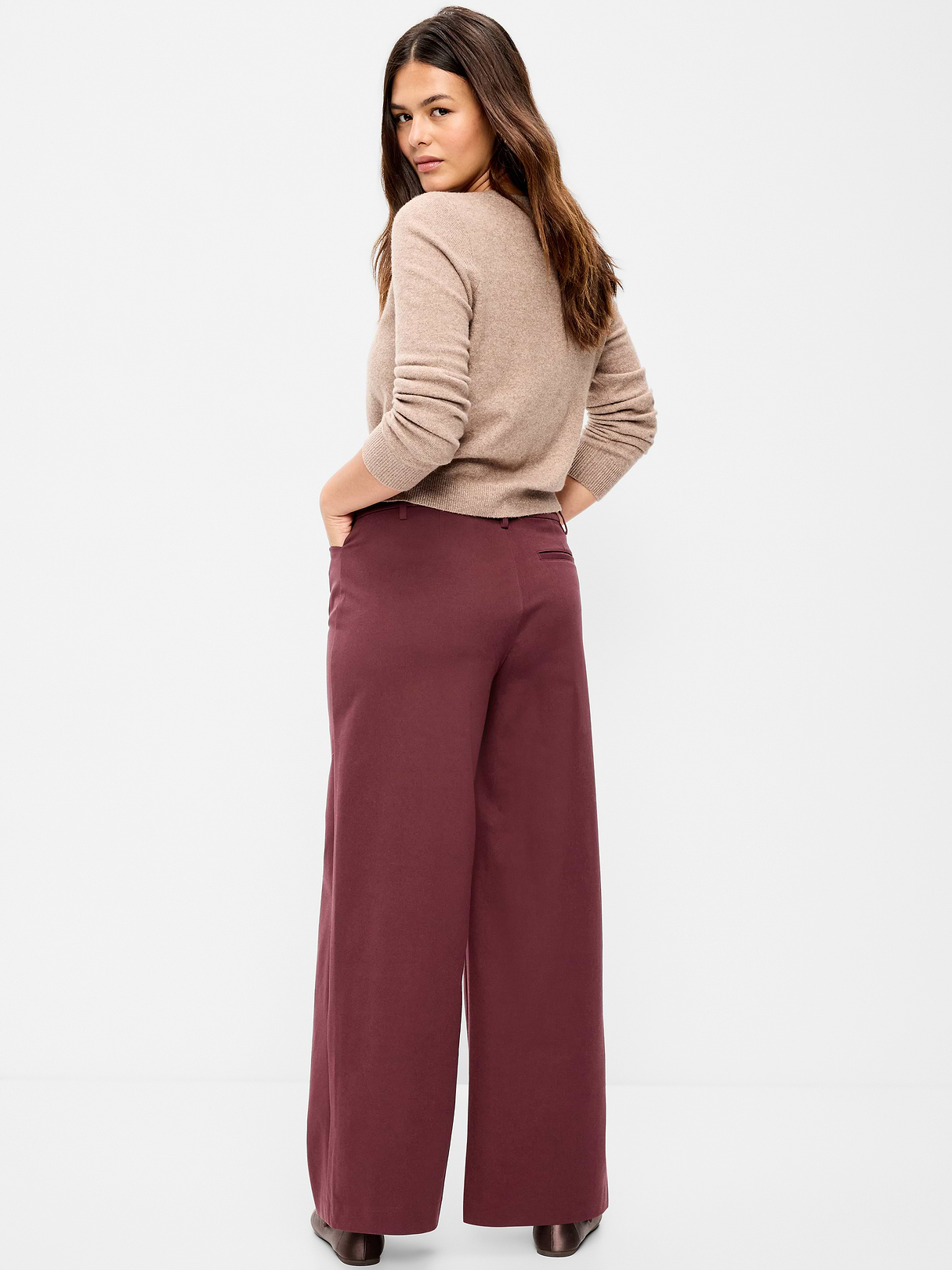 High-Waisted Pull-On Pixie Wide Leg Pants - Raisin Arizona