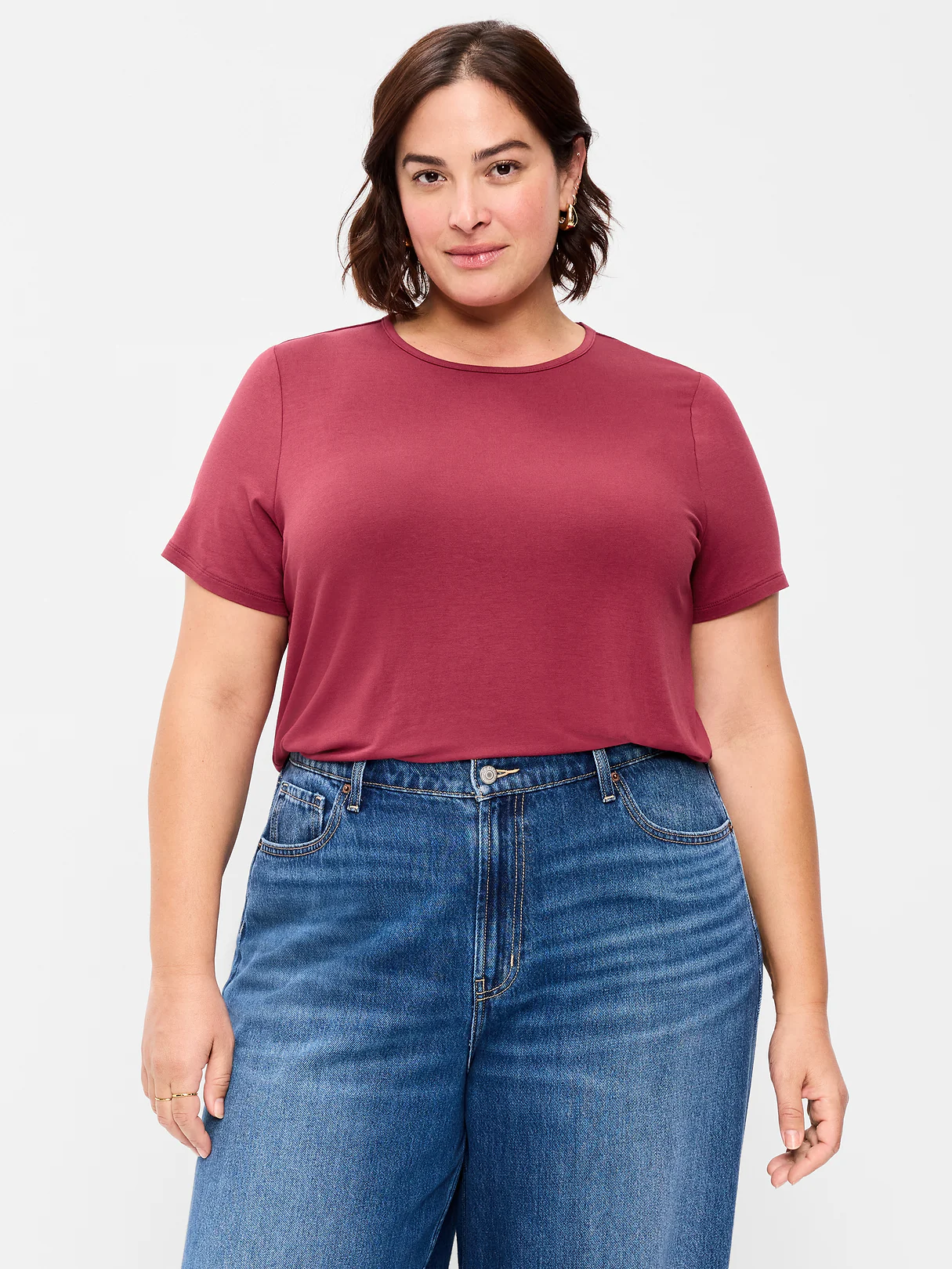 Luxe Crew-Neck T-Shirt - Red Velvet