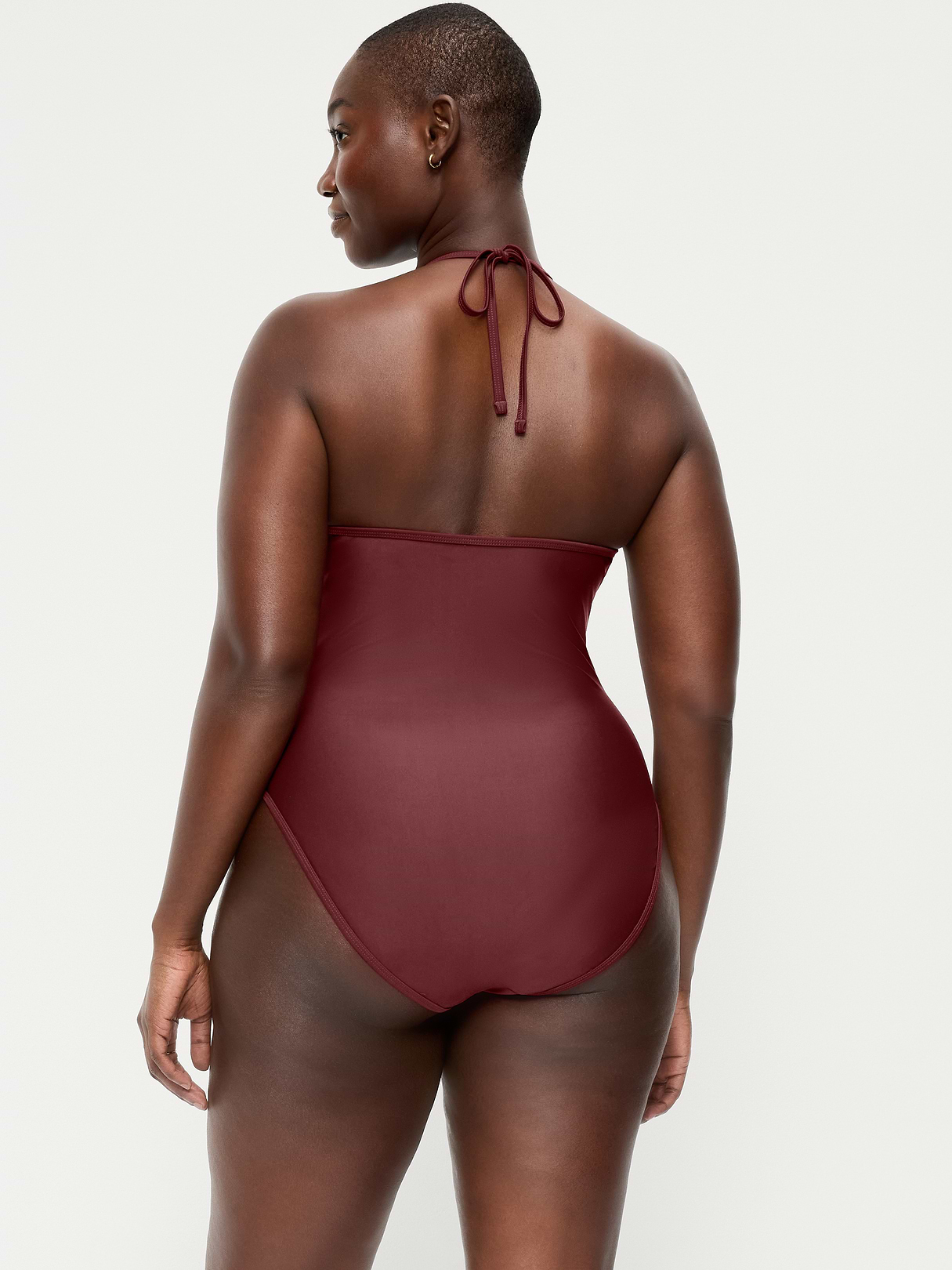 Pique V-Neck Halter Swimsuit - Reddy Or Not
