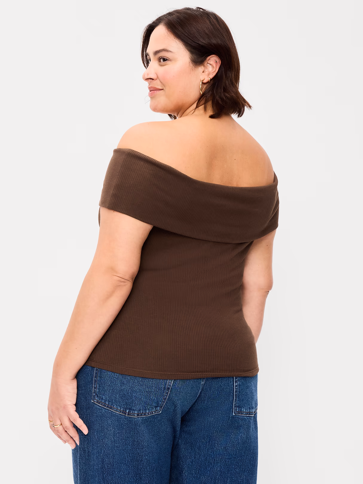 Off-The-Shoulder Fitted Top - Earthen