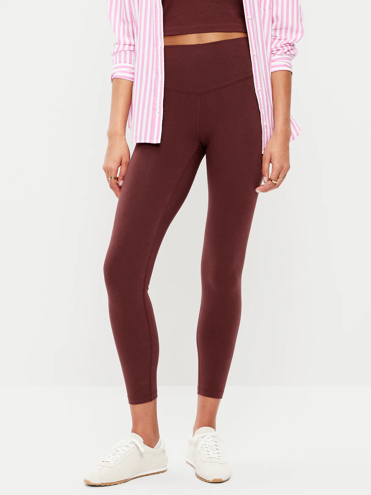 High-Waisted PowerChill 7/8 Cotton Leggings - Wine Tasting