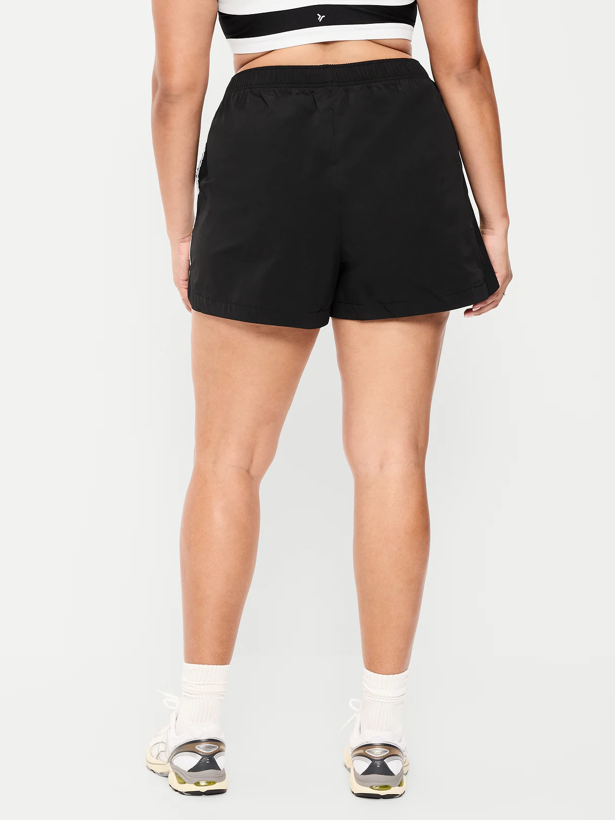 High-Waisted TrekTech Run Shorts - Black Jack