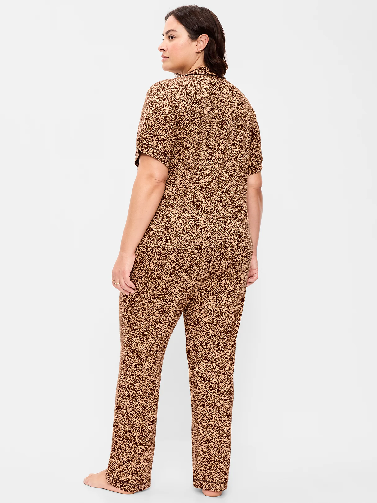 Sunday Sleep Knit Jersey Pant Set - Leopard