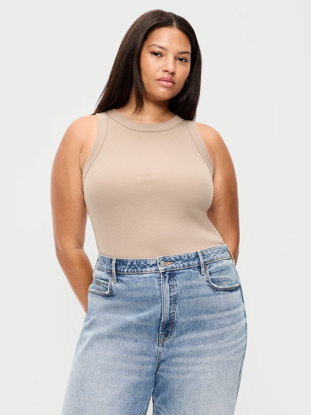 Crop Ribbed Tank Top - Chocolate Malted