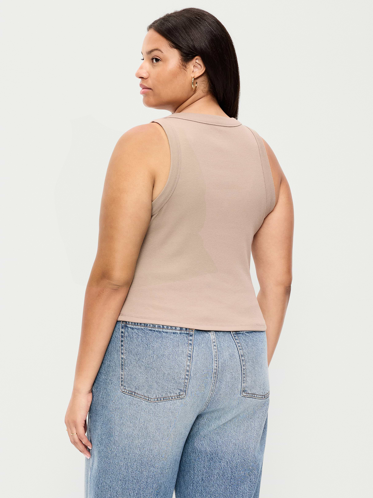 Crop Ribbed Tank Top - Chocolate Malted