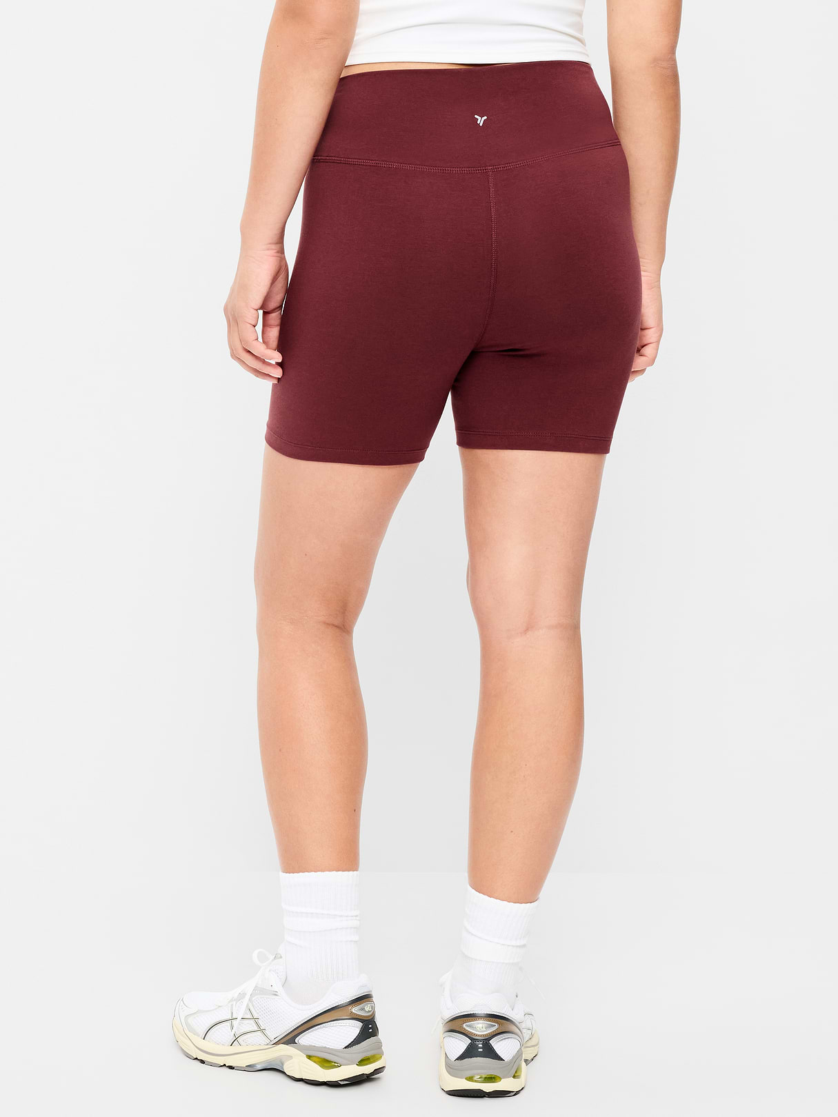 High-Waisted PowerChill Biker Shorts -- 5-inch inseam - Wine Tasting