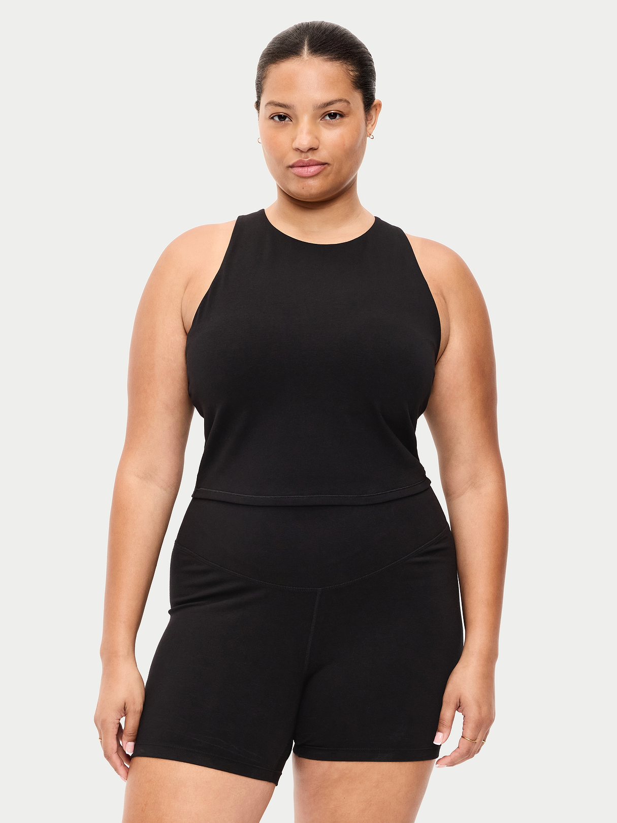 Light Support PowerChill High-Neck Racerback Sports Bra - Black Jack