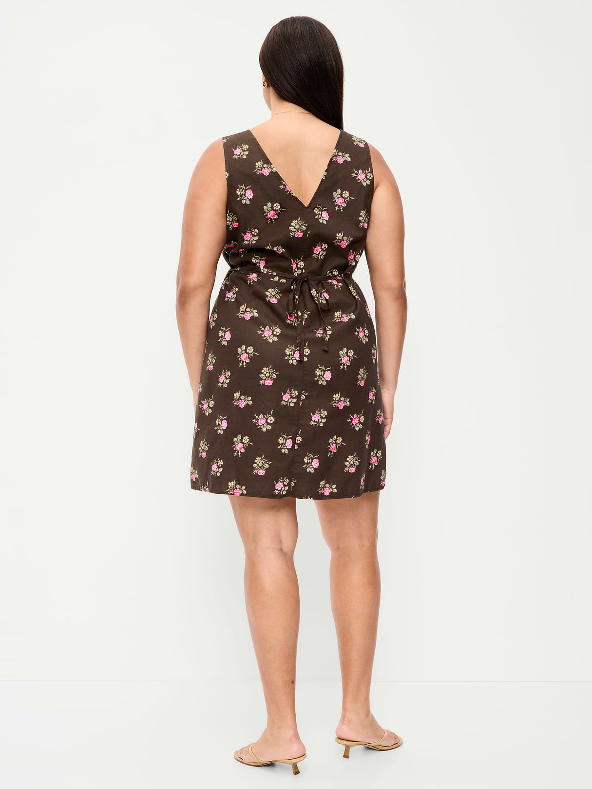 Sleeveless A-Line Mini Dress - Multi Floral