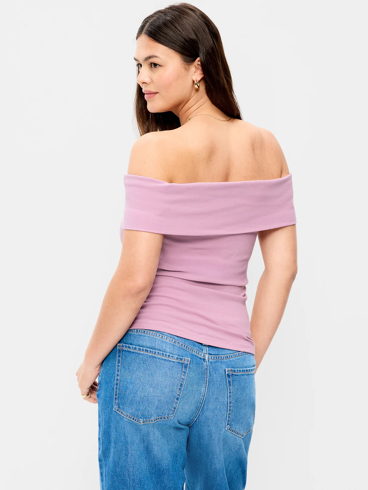 Off-The-Shoulder Fitted Top - Rose Dawn