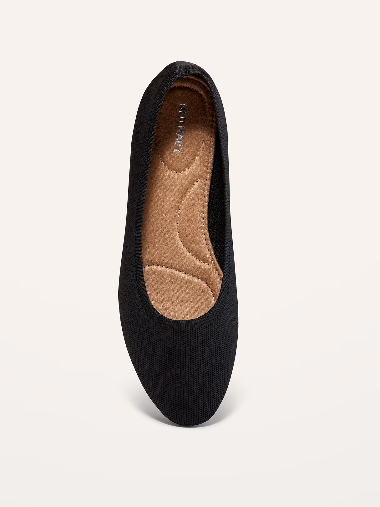 Knit Almond-Toe Ballet Flats - Black Jack