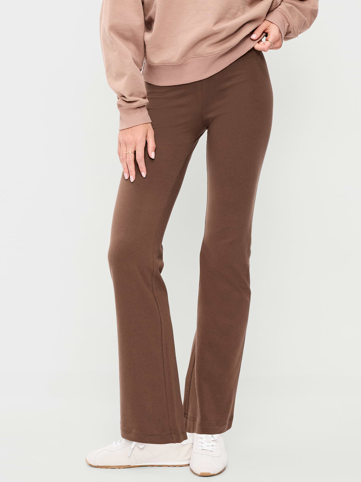 High-Waisted Flare Leggings - Peppercorn
