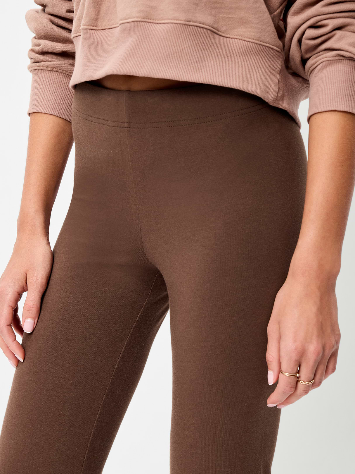 High-Waisted Flare Leggings - Peppercorn