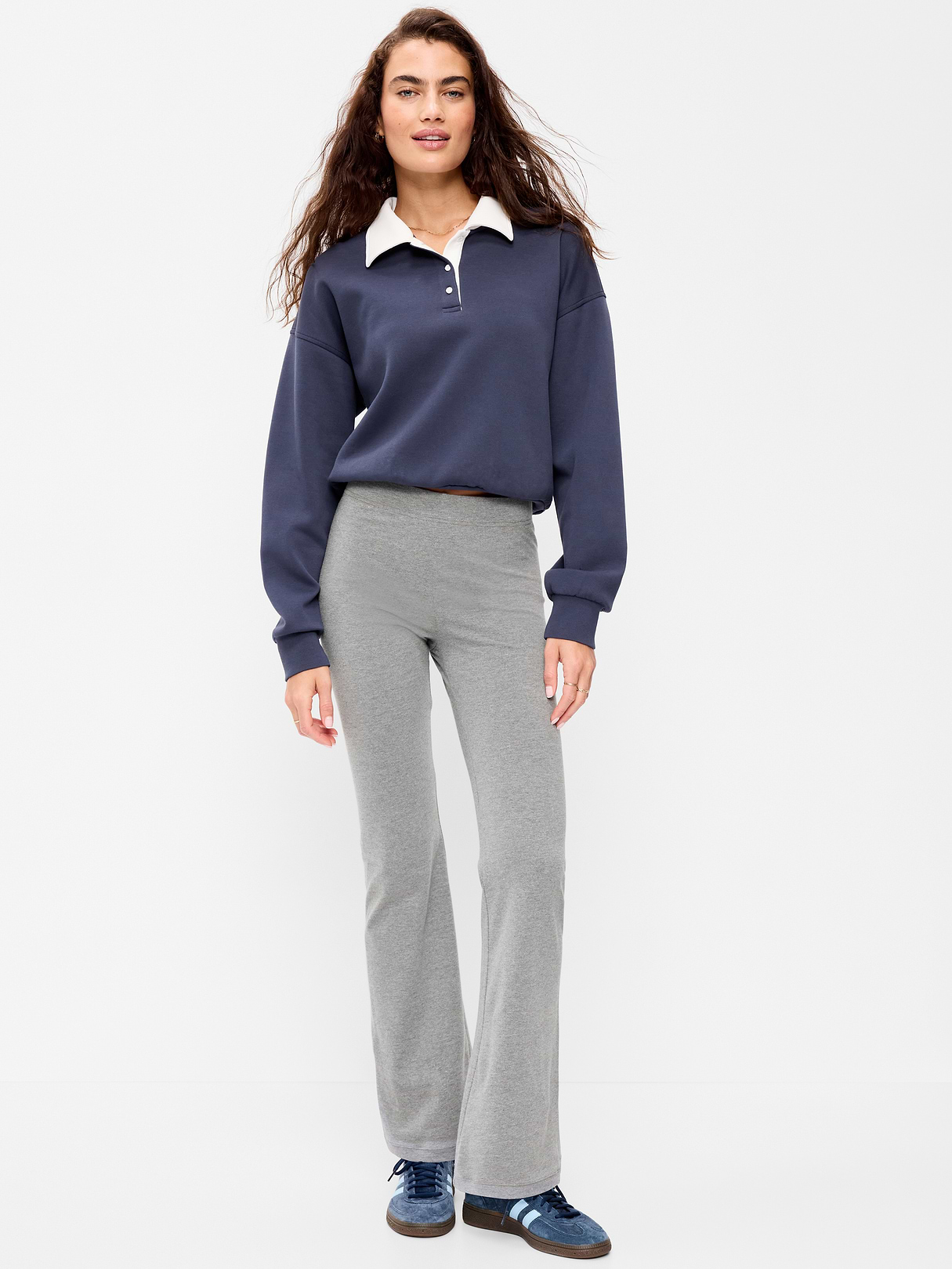 High-Waisted Flare Leggings - Classic Gray
