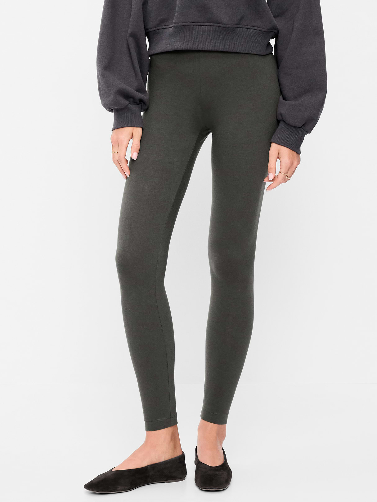High-Waisted Jersey Fashion Layering Leggings - Forest Tapestry