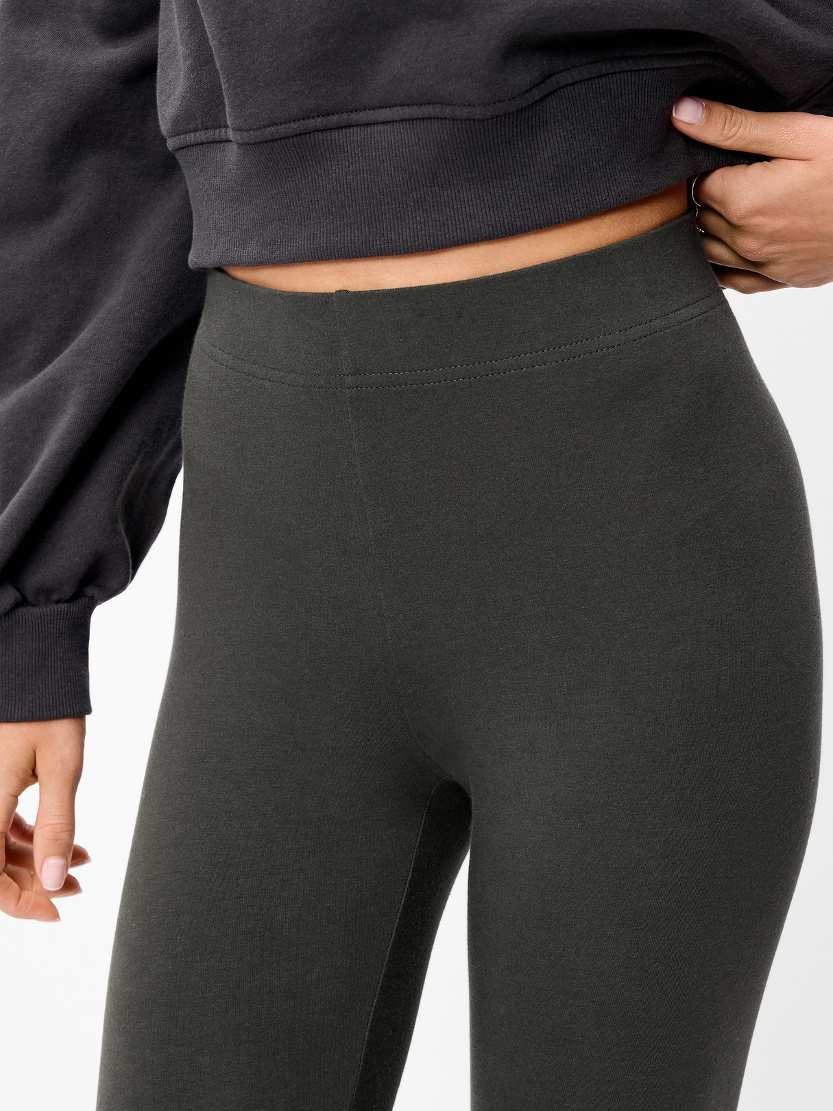 High-Waisted Jersey Fashion Layering Leggings - Forest Tapestry