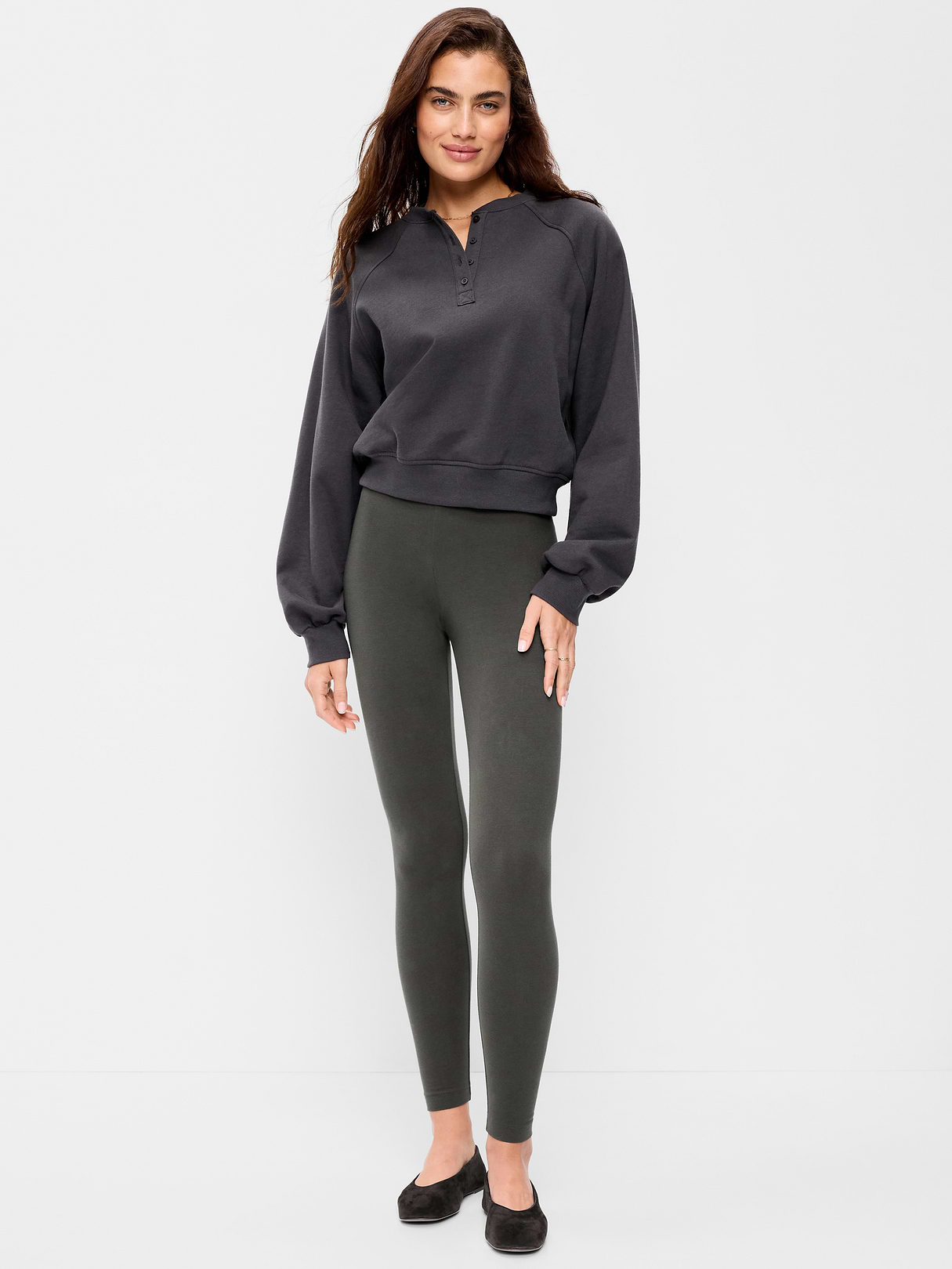 High-Waisted Jersey Fashion Layering Leggings - Forest Tapestry