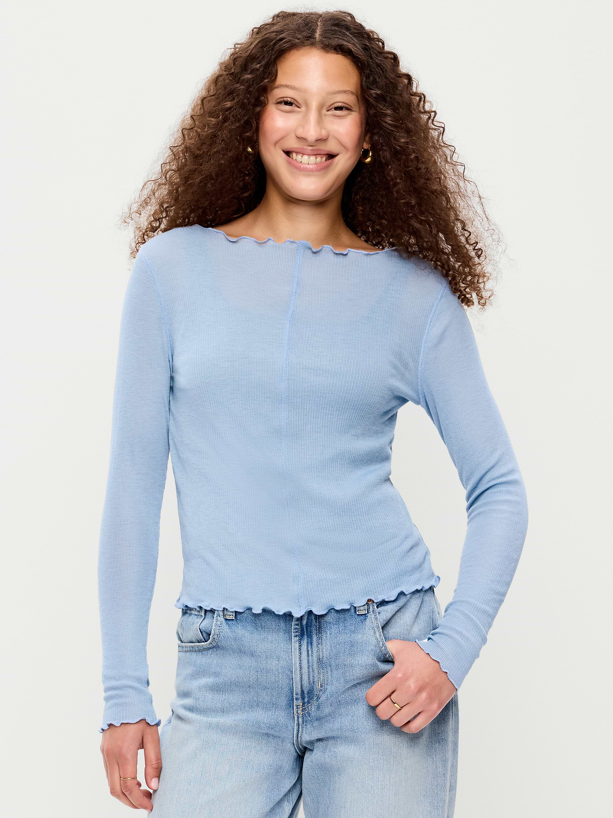 Lettuce-Edge Tissue T-Shirt - Naturalist Blue