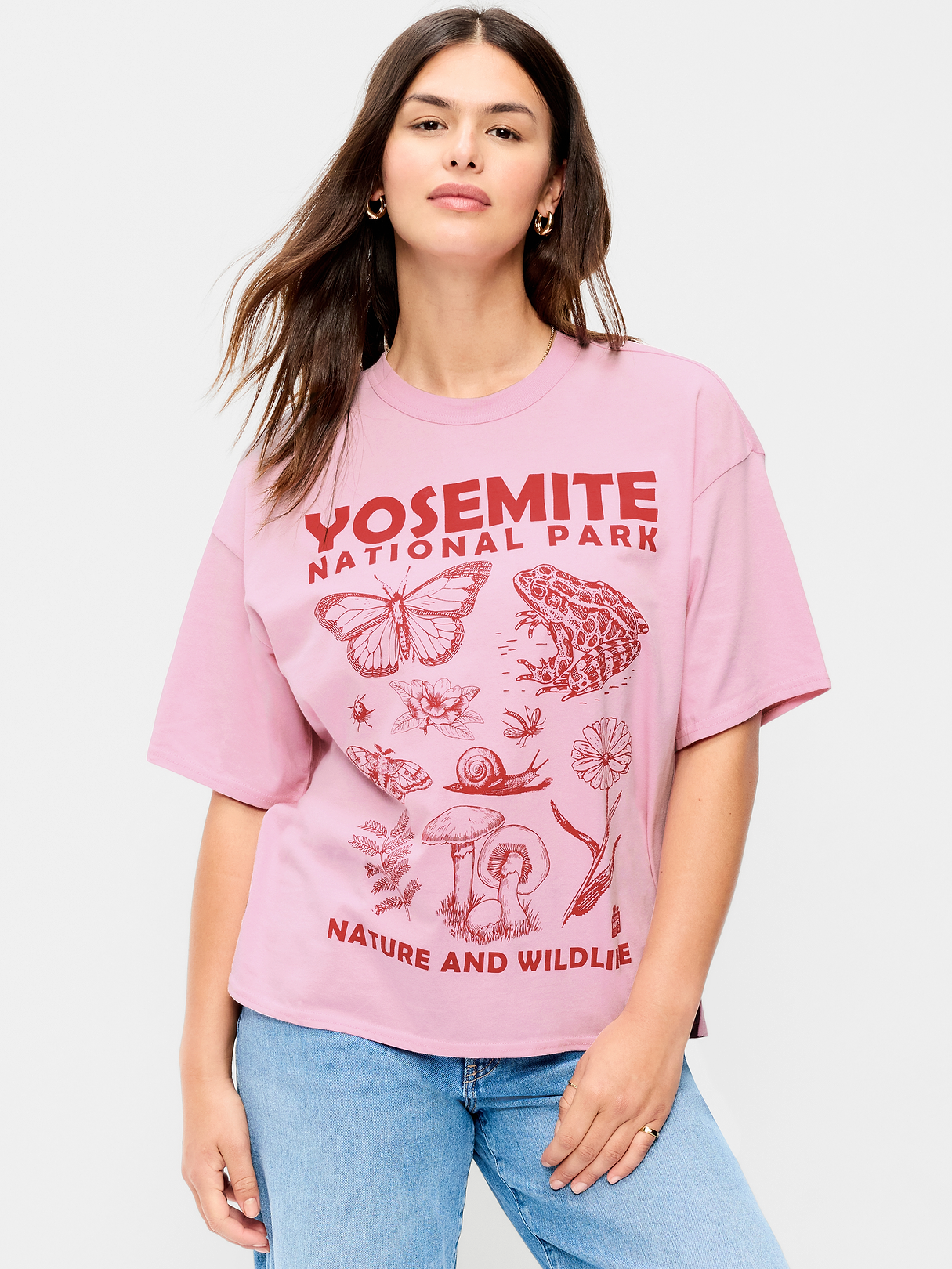 Yosemite National Park Crew-Neck Oversized T-Shirt - Bergamot