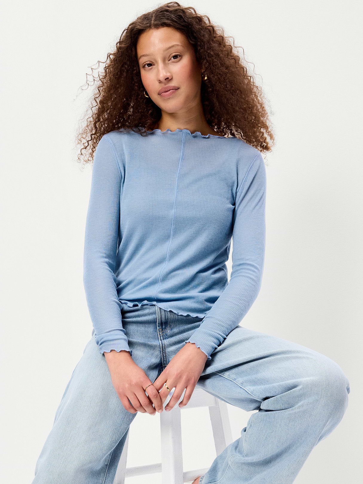 Lettuce-Edge Tissue T-Shirt - Naturalist Blue