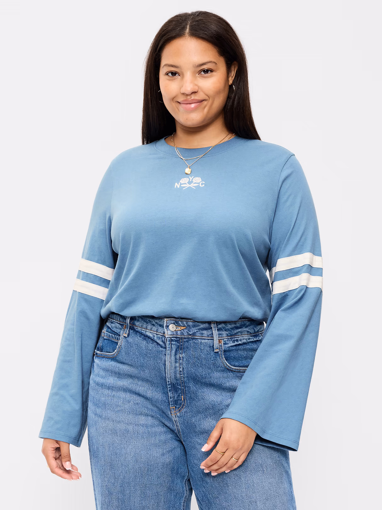 EveryWear Long-Sleeve Graphic T-Shirt - Naturalist Blue