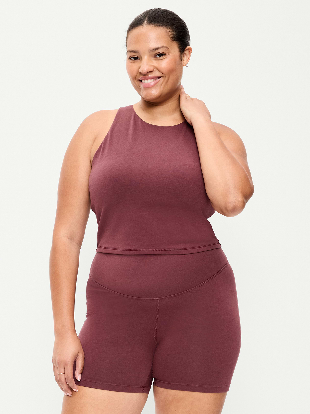 Light Support PowerChill High-Neck Racerback Sports Bra - Wine Tasting