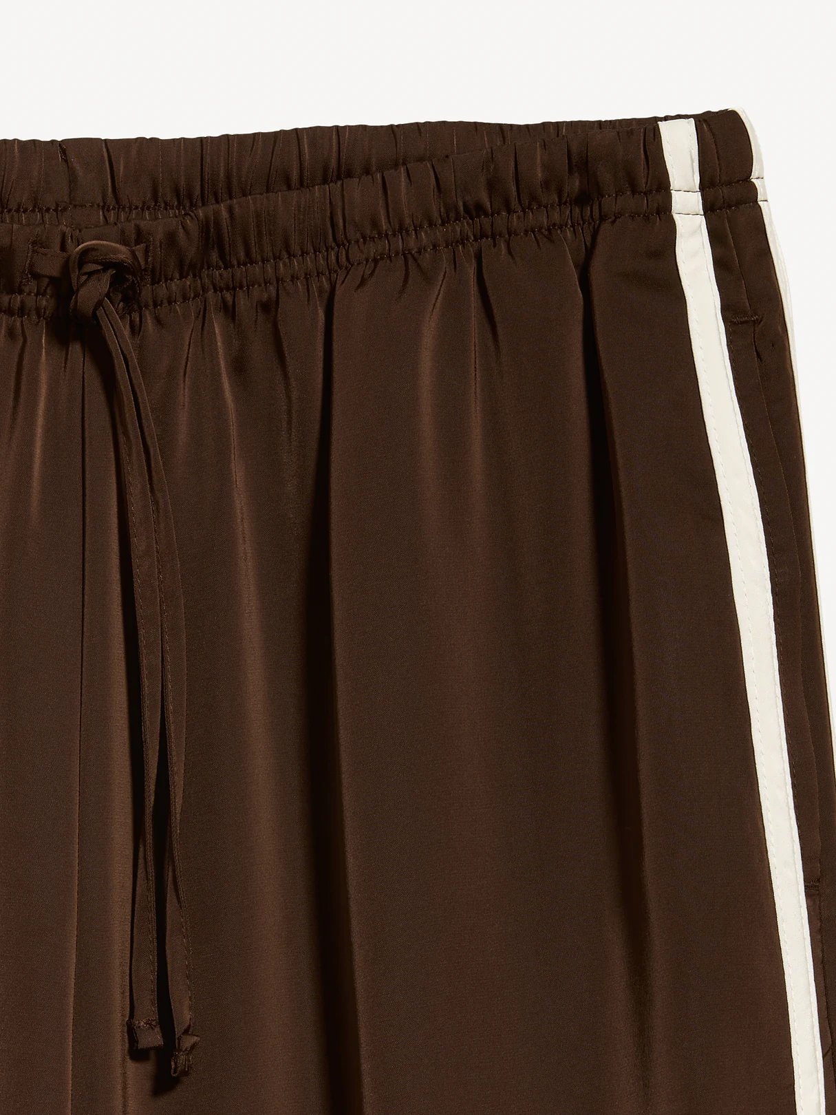 High-Waisted Satin Track Pants - Earthen