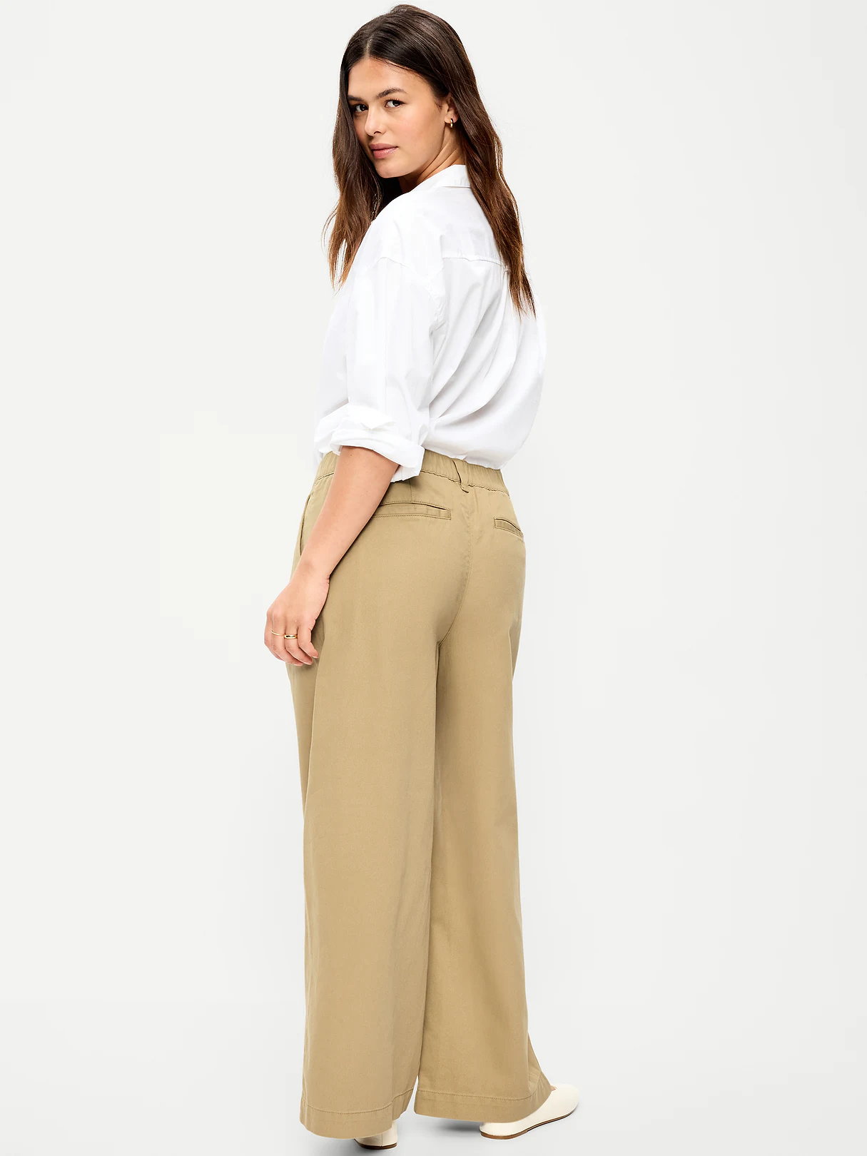 Mid-Rise Pleated Wide-Leg Pants - Teakwood