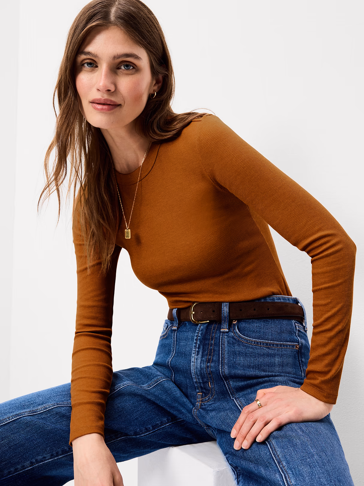 Snug Long-Sleeve Striped Ribbed T-Shirt - Spice of Life