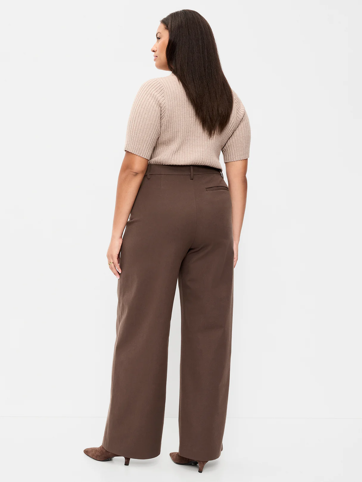 High-Waisted Pull-On Pixie Wide Leg Pants - Black Coffee