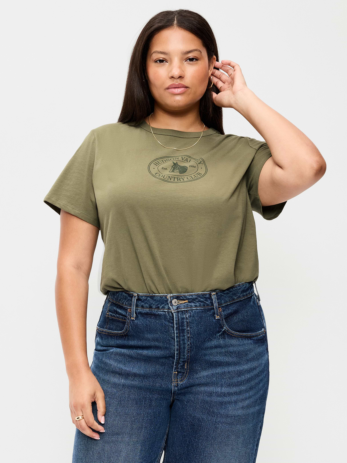 EveryWear Crew-Neck Graphic T-Shirt - Dill Caper