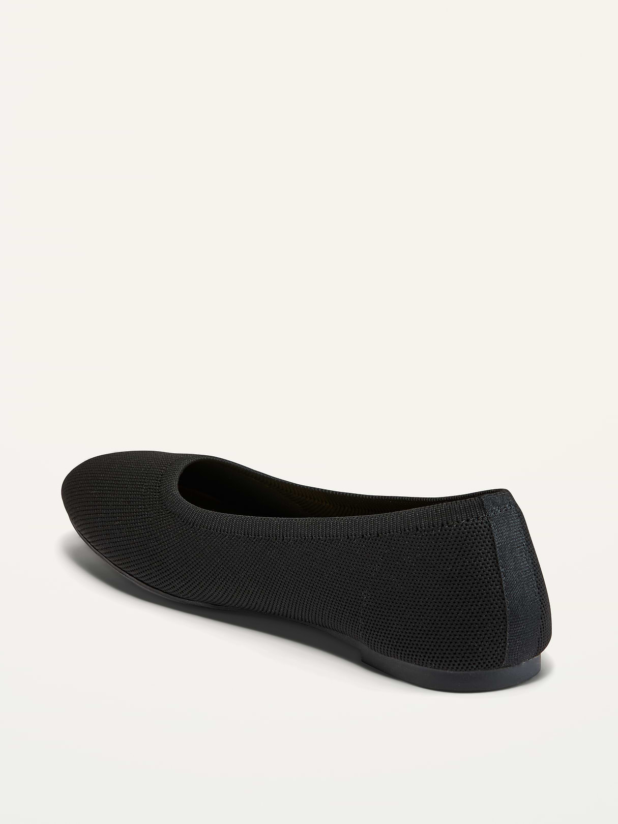 Knit Almond-Toe Ballet Flats - Black Jack