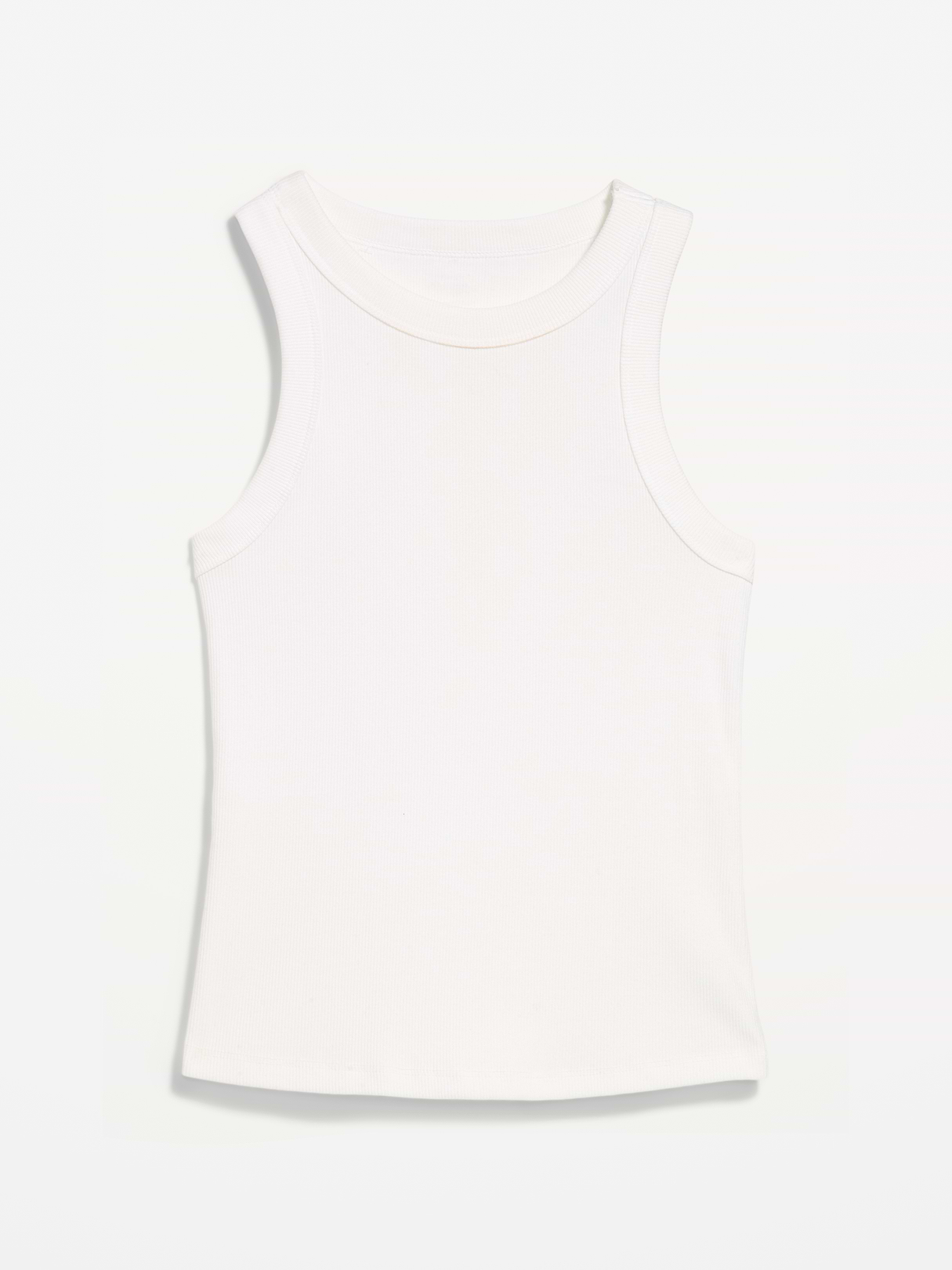 Crop Ribbed Tank Top - White Lilies