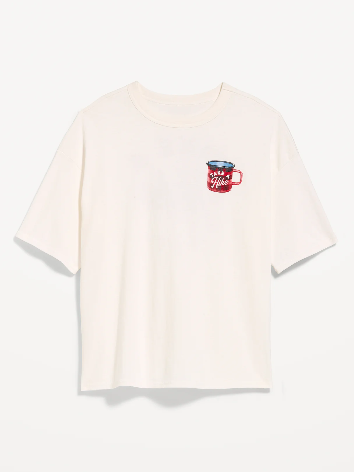 Short-Sleeve Loose Graphic T-Shirt - Sea Salt