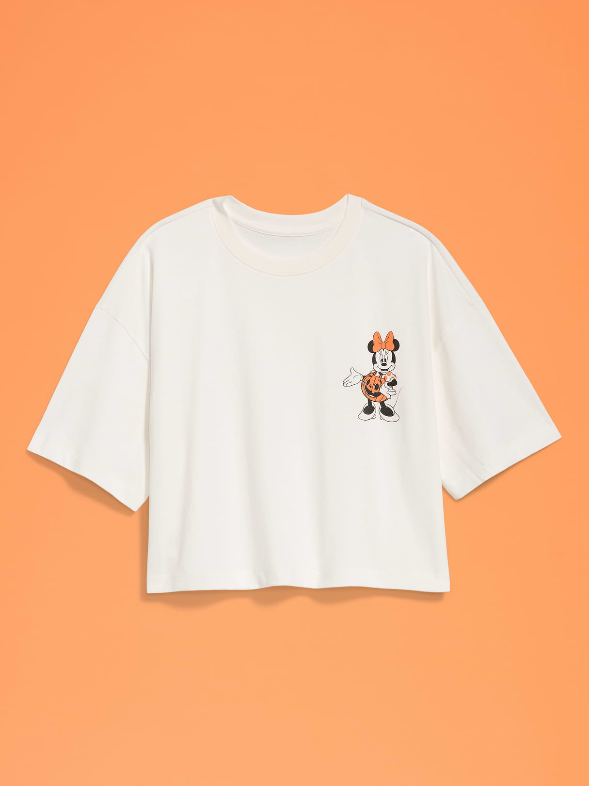 Old Navy x Disney Minnie Mouse Boxy Cropped T-Shirt for Women - Pumpkin