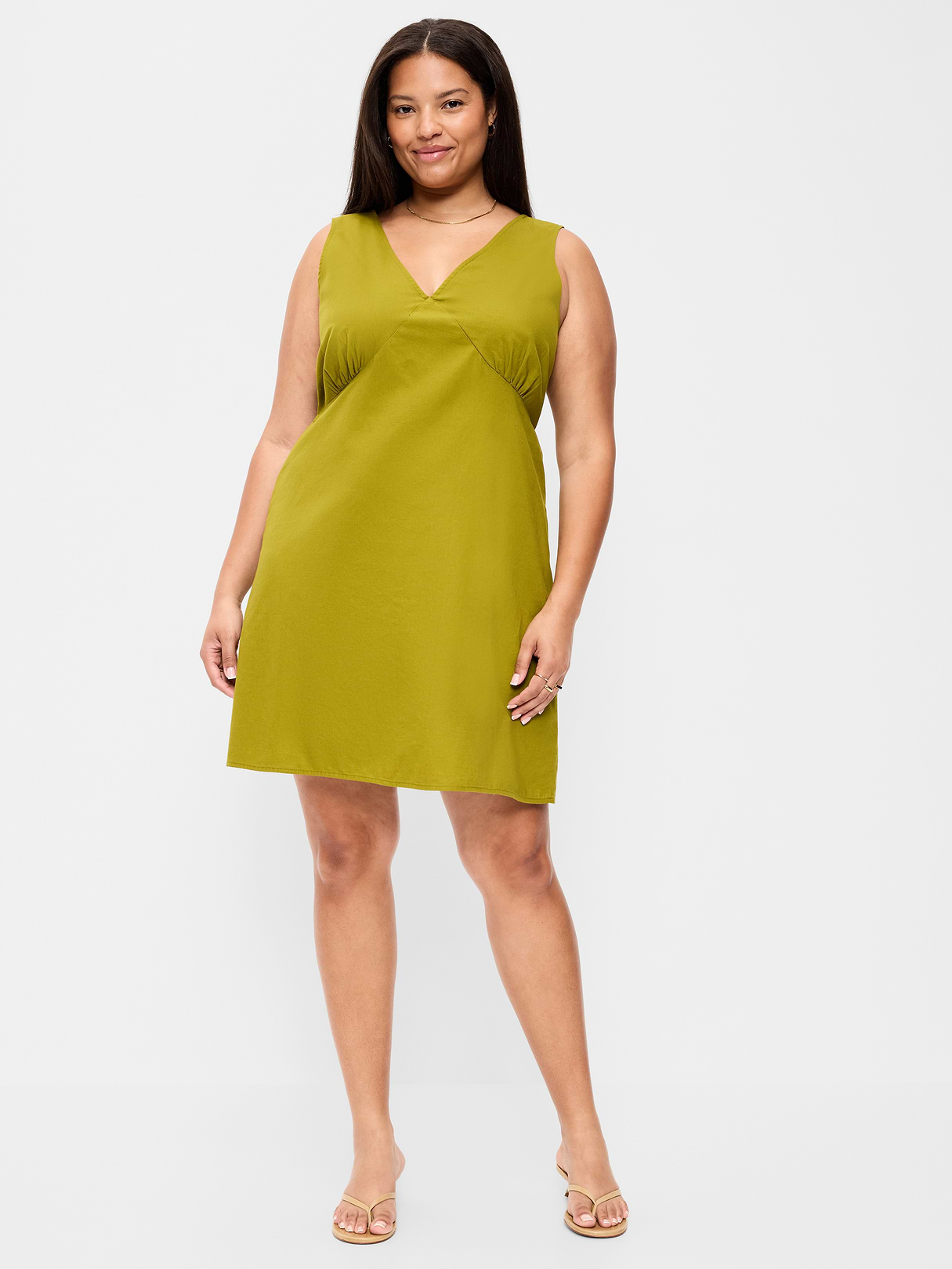 Sleeveless A-Line Mini Dress - Mysterious Fern