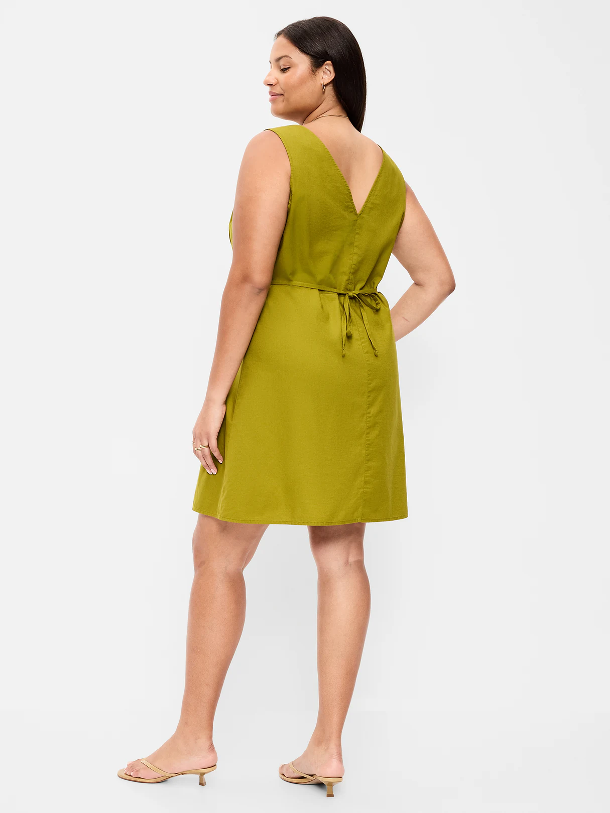 Sleeveless A-Line Mini Dress - Mysterious Fern
