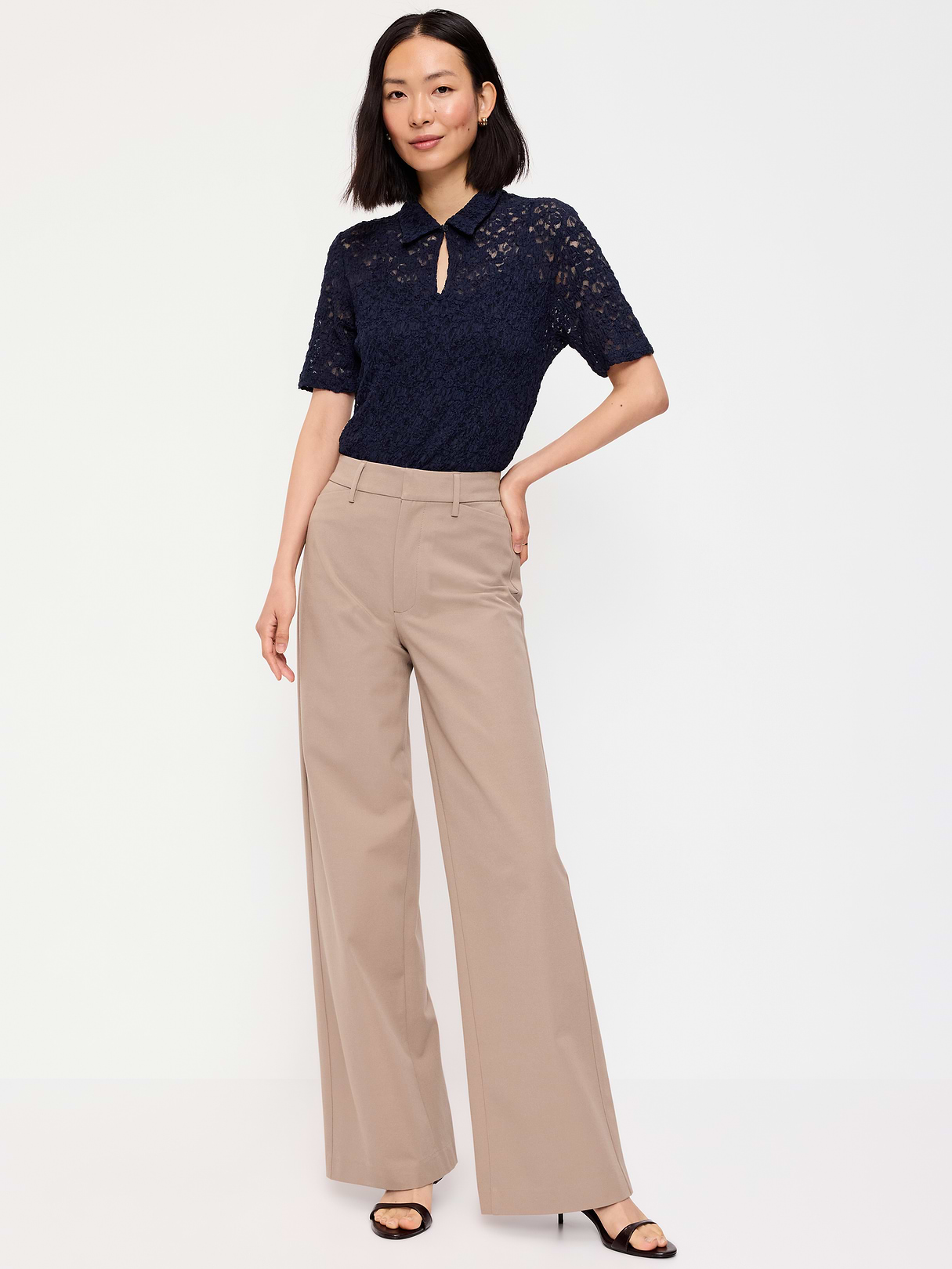 High-Waisted Pull-On Pixie Wide Leg Pants - Chocolate Malted
