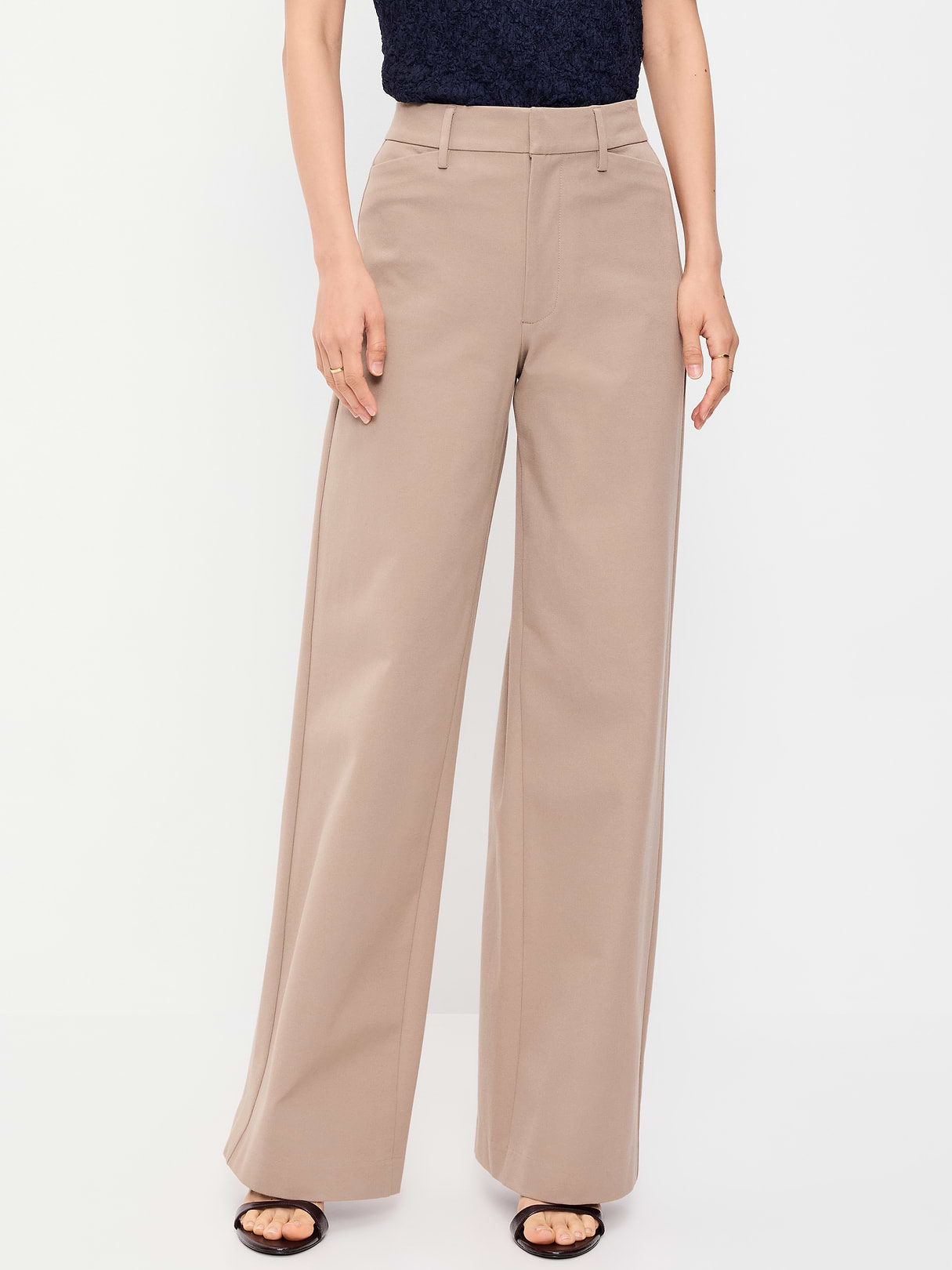 High-Waisted Pull-On Pixie Wide Leg Pants - Chocolate Malted