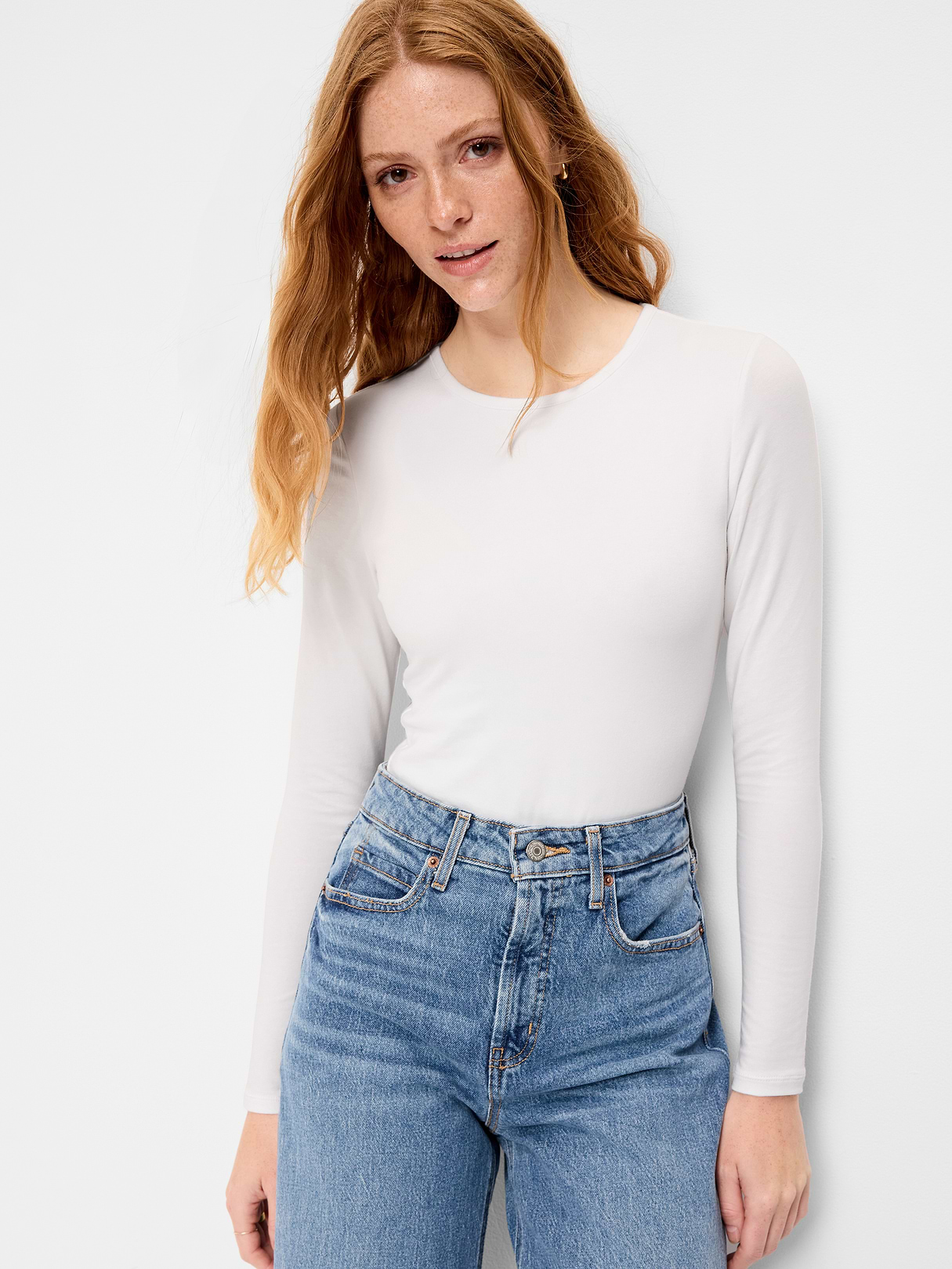 Long-Sleeve Crew-Neck Bodysuit - Calla Lilies