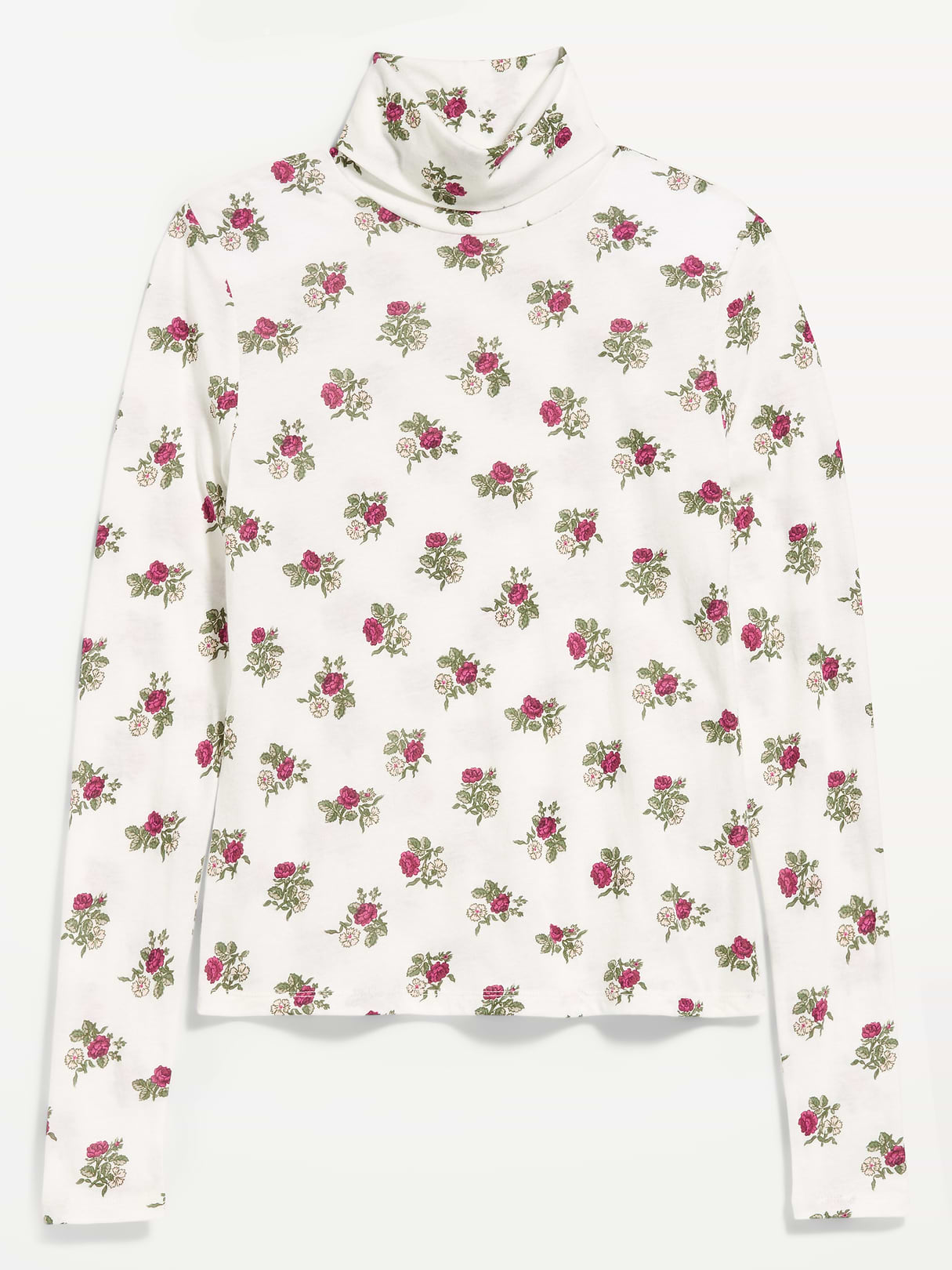 Slim-Fit Turtleneck - White Floral