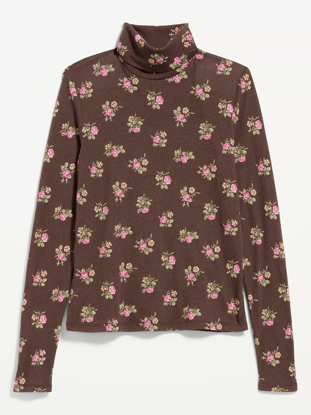 Slim-Fit Turtleneck - Black Floral