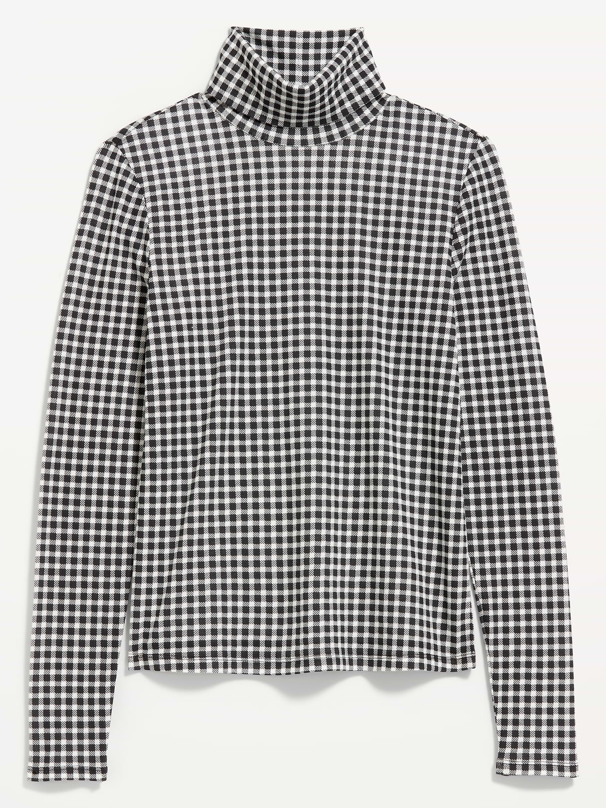 Slim-Fit Turtleneck - Black/Black Gingham