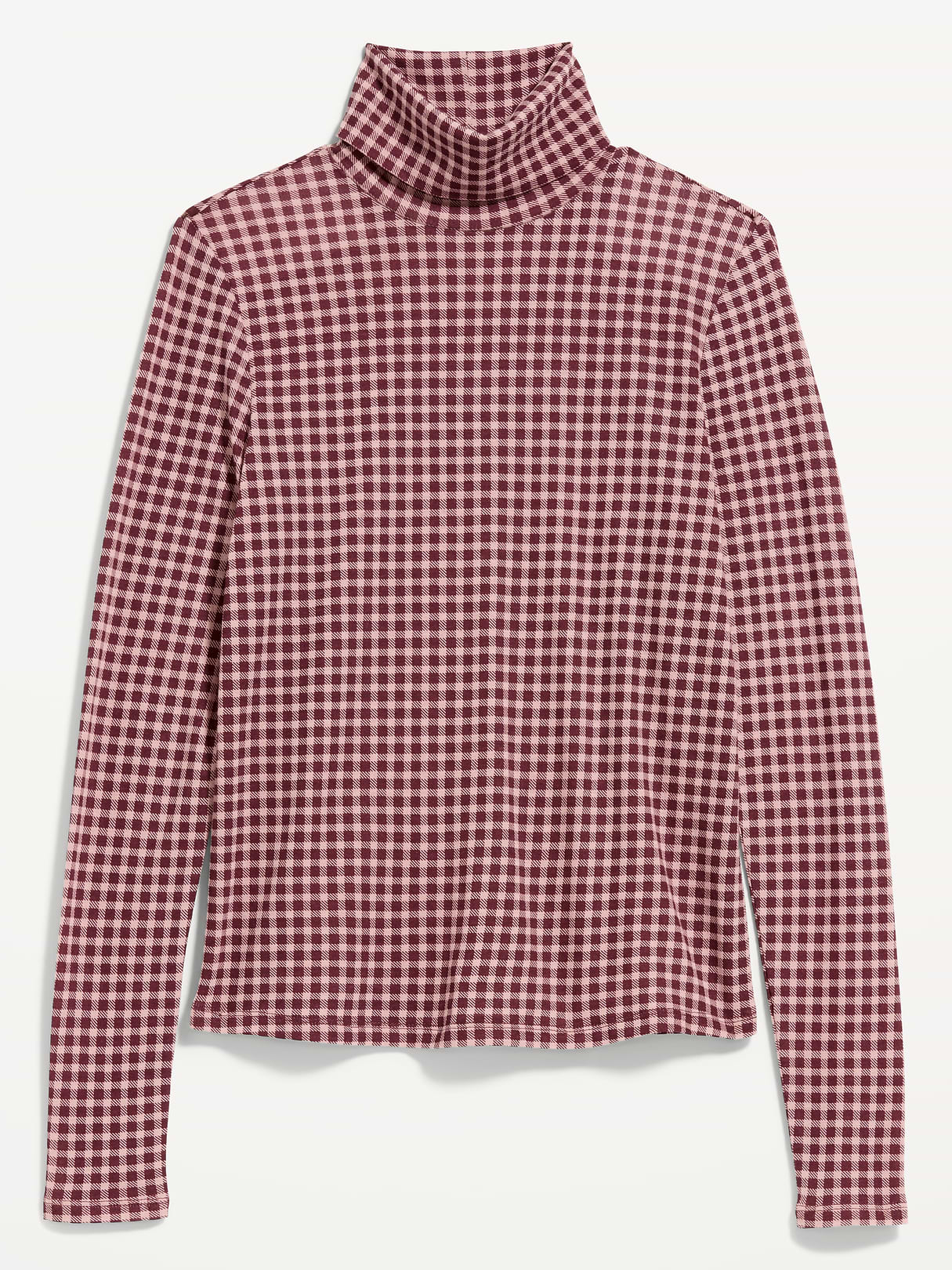 Slim-Fit Turtleneck - Red Gingham